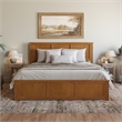 Madison King Platform Bed with Matching Footboard & Trundle in Light Toffee