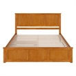 Madison King Platform Bed with Matching Footboard & Trundle in Light Toffee