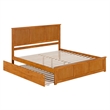 Madison King Platform Bed with Matching Footboard & Trundle in Light Toffee