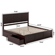 Madison King Wood Platform Bed with Matching Footboard and Drawers in Espresso