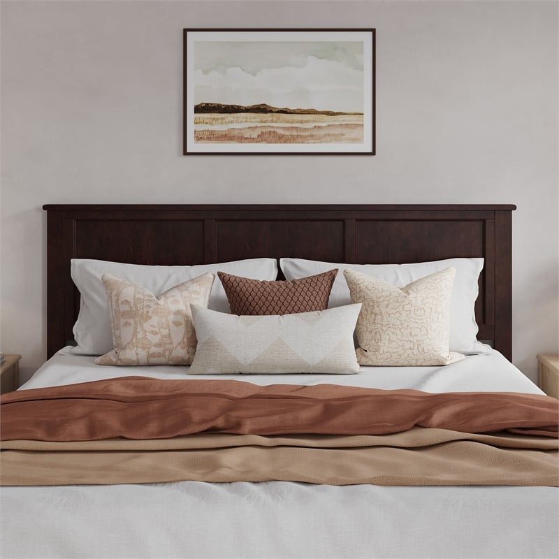 Madison King Wood Platform Bed with Matching Footboard and Drawers in Espresso
