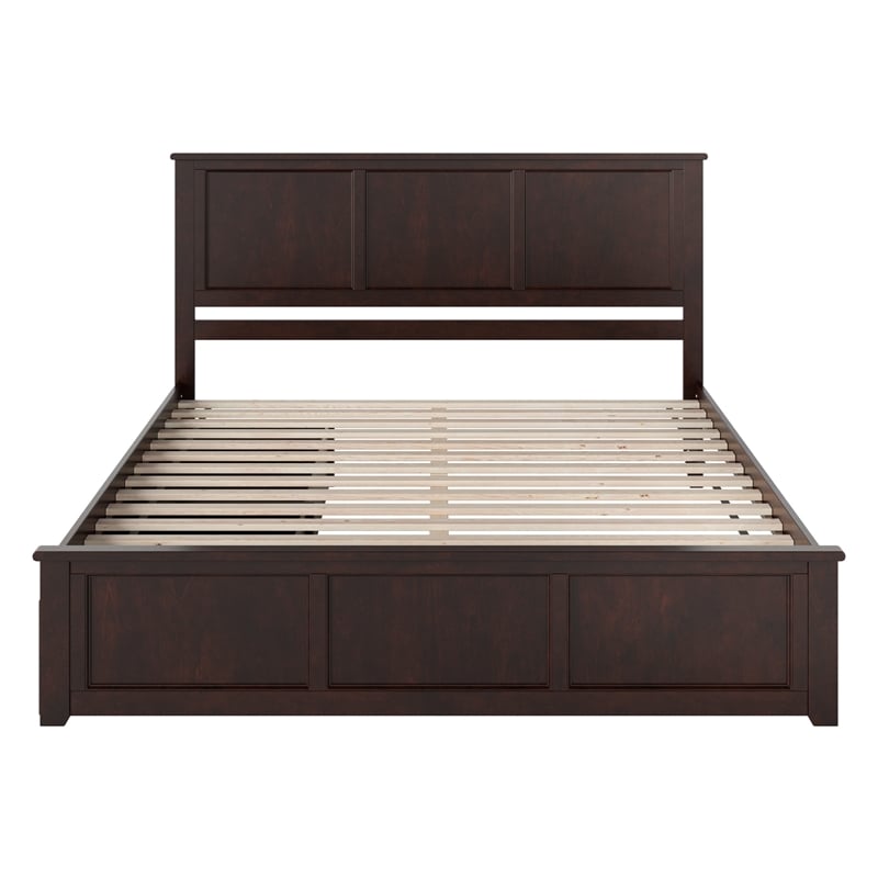 Madison King Wood Platform Bed with Matching Footboard and Drawers in Espresso