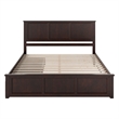 Madison King Wood Platform Bed with Matching Footboard and Drawers in Espresso