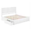Madison King Wood Platform Bed with Matching Footboard and Drawers in White