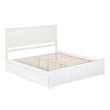 Madison King Wood Platform Bed with Matching Footboard and Drawers in White