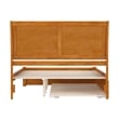Portland Queen Wood Platform Bed with Footboard and TXL Trundle in Light Toffee