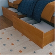 Portland Queen Wood Platform Bed with Footboard and Drawers in Light Toffee