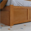 Portland Queen Wood Platform Bed with Footboard and Drawers in Light Toffee