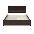 Portland King Wood Platform Bed with Footboard and Twin XL Trundle in Espresso