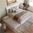 Portland King Wood Platform Bed with Footboard and Twin XL Trundle in White