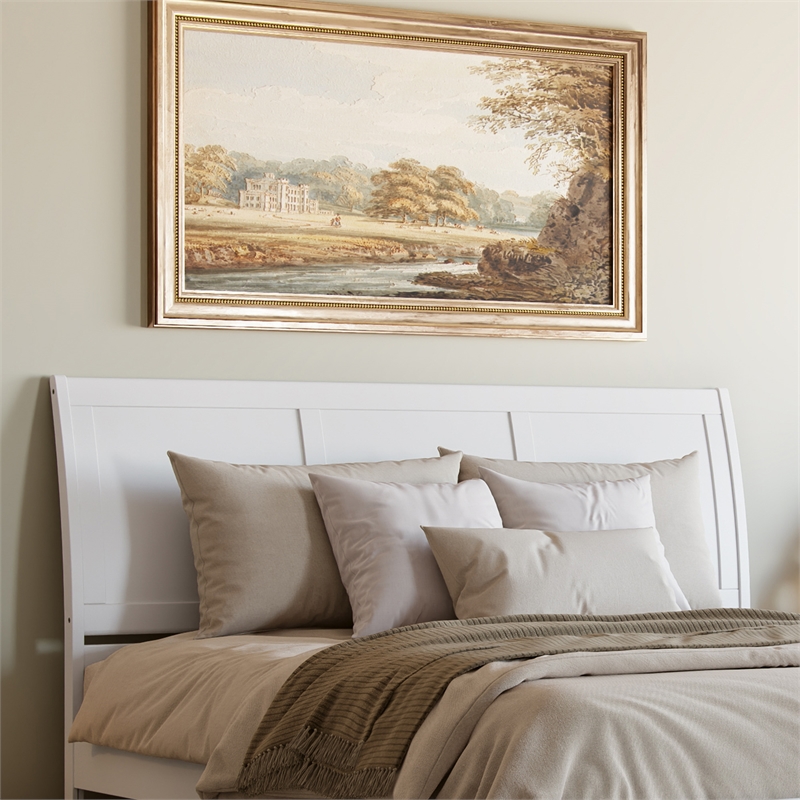 Portland King Wood Platform Bed with Footboard and Twin XL Trundle in White