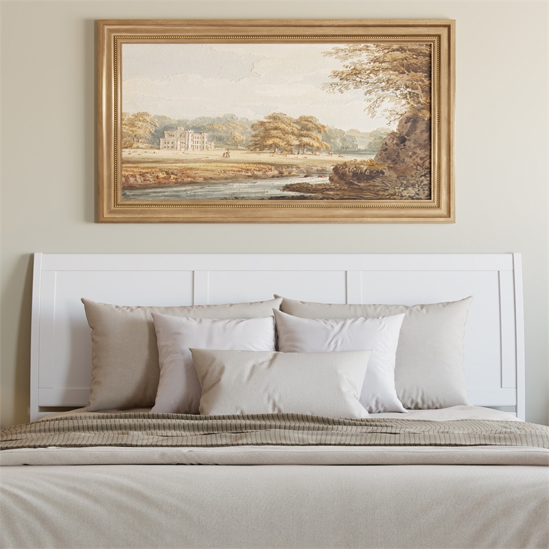 Portland King Wood Platform Bed with Footboard and Twin XL Trundle in White