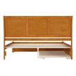 Portland King Wood Platform Bed with Footboard and TXL Trundle in Light Toffee