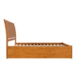 Portland King Wood Platform Bed with Footboard and TXL Trundle in Light Toffee