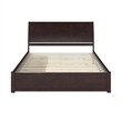 Portland King Wood Platform Bed with Footboard and Storage Drawers in Espresso