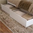 Portland King Wood Platform Bed with Footboard and Storage Drawers in White