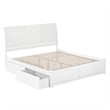Portland King Wood Platform Bed with Footboard and Storage Drawers in White