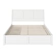 Portland King Wood Platform Bed with Footboard and Storage Drawers in White