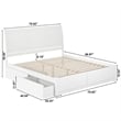 Portland King Wood Platform Bed with Footboard and Storage Drawers in White