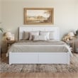 Portland King Wood Platform Bed with Footboard and Storage Drawers in White