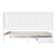 Portland King Wood Platform Bed with Footboard and Storage Drawers in White