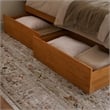 Portland King Wood Platform Bed with Footboard and Drawers in Light Toffee