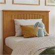 Nantucket Twin Wood Platform Bed with Footboard and Drawers in Light Toffee