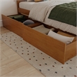Nantucket Twin Wood Platform Bed with Footboard and Drawers in Light Toffee