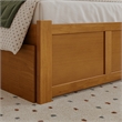 Nantucket Twin Wood Platform Bed with Footboard and Drawers in Light Toffee