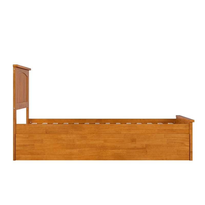 Nantucket Twin Platform Bed w/Matching Footboard & Twin Trundle in Light Toffee