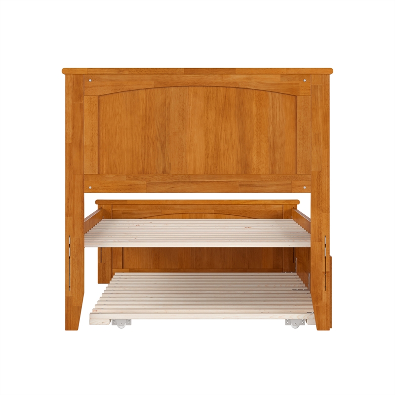 Nantucket Twin Platform Bed w/Matching Footboard & Twin Trundle in Light Toffee