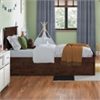 Nantucket Twin Wood Platform Bed with Matching Footboard and Drawers in Walnut