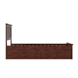Nantucket Twin Wood Platform Bed with Matching Footboard and Drawers in Walnut