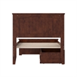 Nantucket Twin Wood Platform Bed with Matching Footboard and Drawers in Walnut