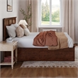 Madison King Wood Platform Bed with Matching Footboard and Drawers in Walnut