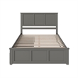 Madison King Platform Bed with Matching Footboard and Storage Drawers in Grey