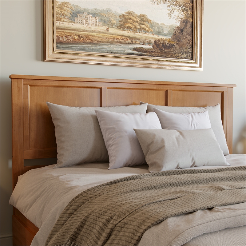 Madison King Platform Bed with Matching Footboard and Drawers in Light Toffee