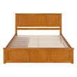 Madison King Platform Bed with Matching Footboard and Drawers in Light Toffee