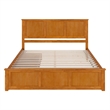 Madison King Platform Bed with Matching Footboard and Drawers in Light Toffee