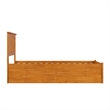 Mission Twin Wood Platform Bed with Footboard & Storage Drawers in Light Toffee