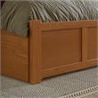 Mission Full Wood Platform Bed with Footboard and Twin Trundle in Light Toffee
