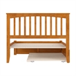 Mission Full Wood Platform Bed with Footboard and Twin Trundle in Light Toffee