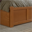 Mission Full Wood Platform Bed with Footboard and Full Trundle in Light Toffee