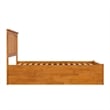 Mission Full Wood Platform Bed with Footboard and Full Trundle in Light Toffee