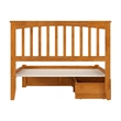 Mission Full Wood Platform Bed with Footboard & Storage Drawers in Light Toffee