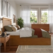 Mission Full Wood Platform Bed with Footboard & Storage Drawers in Light Toffee