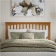Mission Queen Wood Platform Bed with Footboard and TXL Trundle in Light Toffee