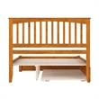 Mission Queen Wood Platform Bed with Footboard and TXL Trundle in Light Toffee