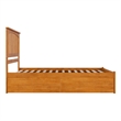 Mission Queen Wood Platform Bed with Footboard and Drawers in Light Toffee