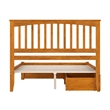 Mission Queen Wood Platform Bed with Footboard and Drawers in Light Toffee